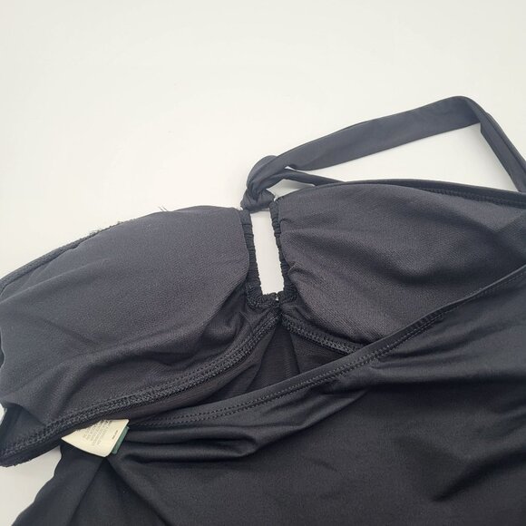 Lauren Ralph Lauren Womens SZ 10 Black One Piece Swimsuit Tie Back Halter - Picture 7 of 11